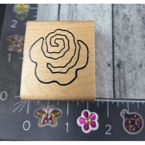 Alias Smith Rowe Flower Outline Rubber Stamp Wood #A49